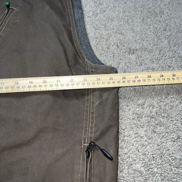 VTG Arborwear Brown Canvas Duck Sherpa Fleece Lined Vest Mens Sz 2XL Zip Pockets - Picture 4 of 6